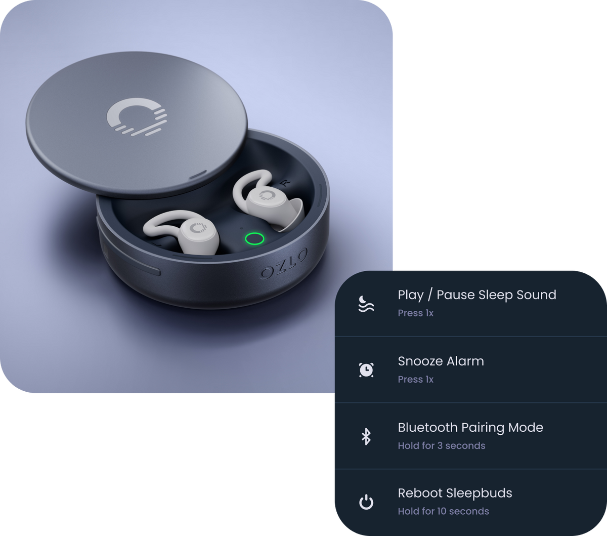 Phone-free controlsdesigned for the bedside.
